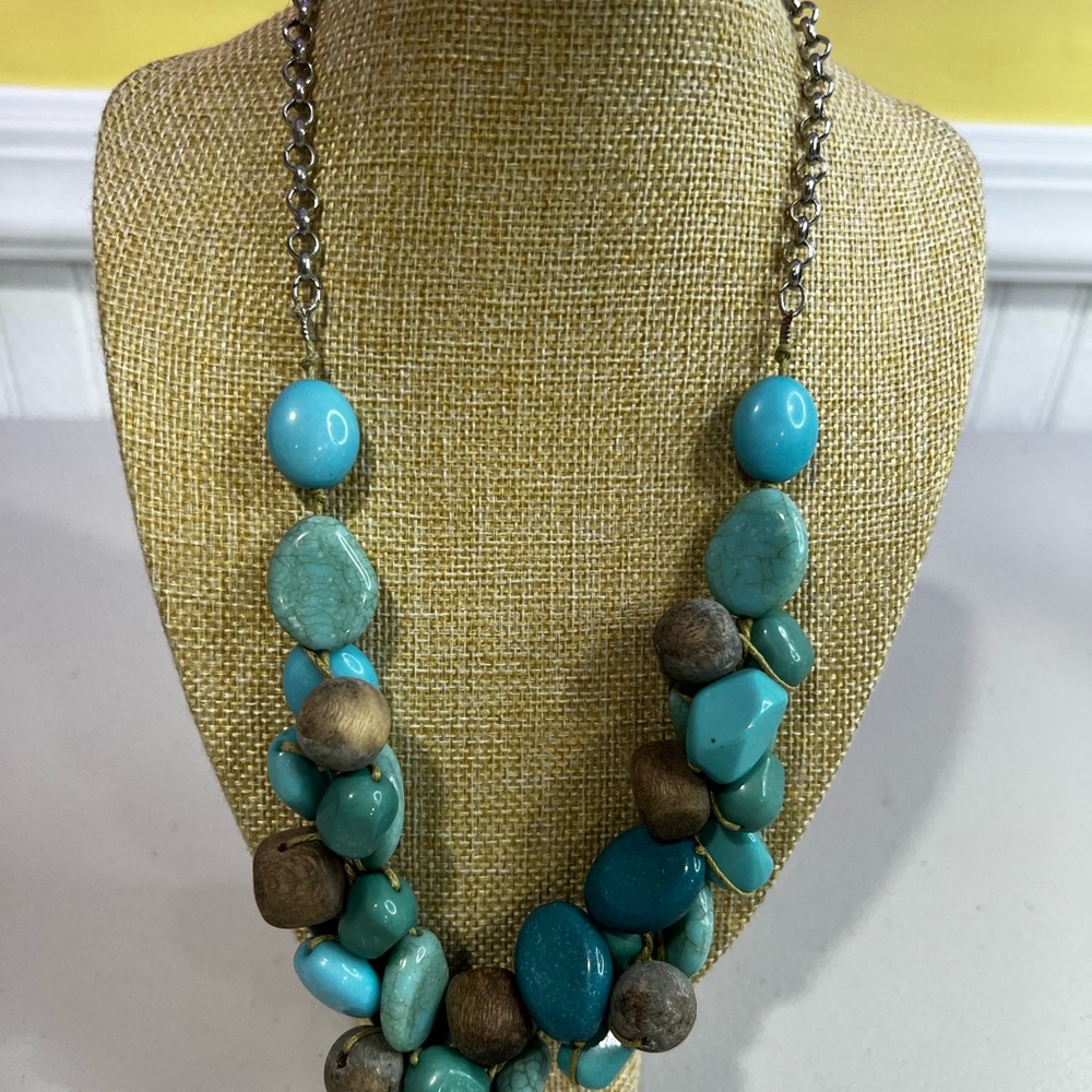Turquoise Beaded Statement Necklace - Women Jewelry